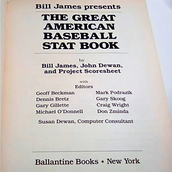 Bill James The Great American Baseball Stat Book 1987 - Picture 2 of 3
